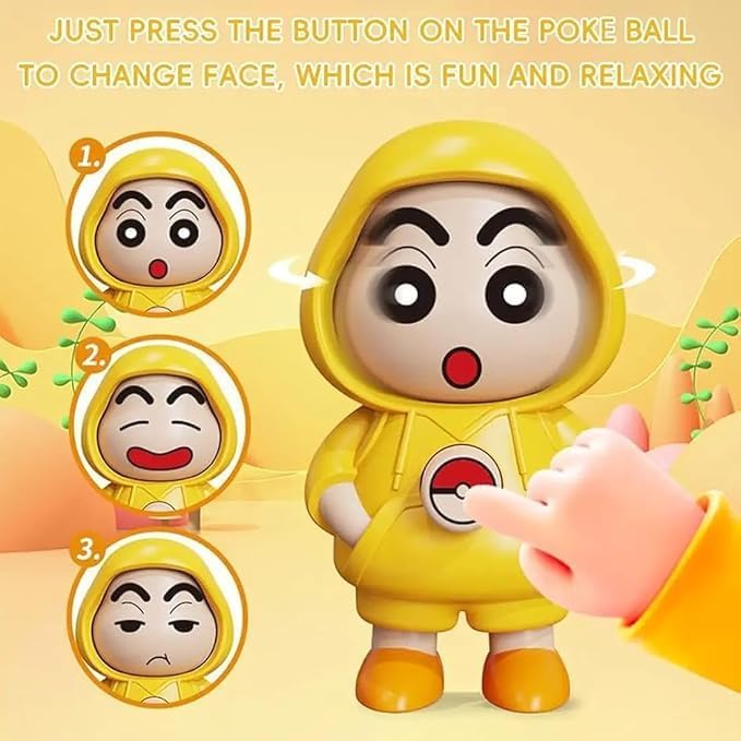 Shinchan Face Changing Keychain Cute Cartoon Key Ring with Three Expressions Anime Gift for Kids & Fans (Pack of 1)